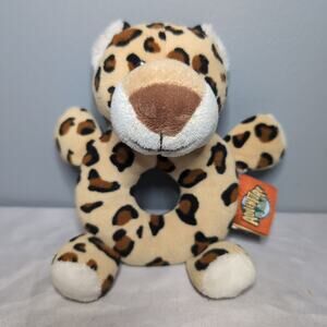 Adventure Planet Gentle Treasures Leopard Plush Rattle Baby Ring